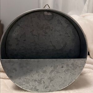 Round Galvanized Metal Wall Pocket 8.5”
